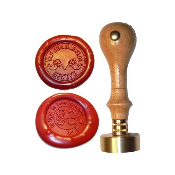 wax seal stamp 35mm fo corporate busines logo and text