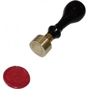Sceau pour cachet cire avec texte et logo Diametre 25 mm