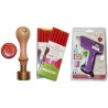 Sceau 20 mm 2 ou 3 initiales + pistolet à cire + batons de cire Sceau 20 mm 2 ou 3 initiales + pistolet à cire + batons de cire