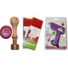 Sceau 25 mm 2 prénoms + pistolet à cire + batons de cire Sceau 25 mm 2 prénoms + pistolet à cire + batons de cire