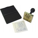 Tampon laiton relief 50x50 mm ex-libris