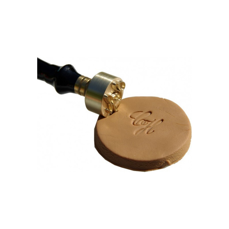 tampon pour argile rond initiales 