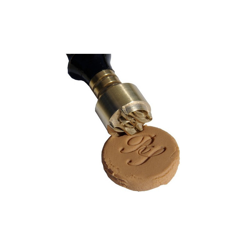 tampon pour ceramique initiales rond 