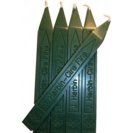 5 bâtons VERT FONCE cire à mèche